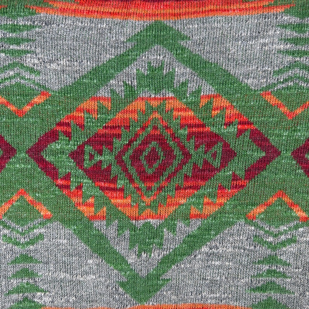 Denim & Supply Ralph Lauren Southwestern Cotton Knit Sweater Green Orange Medium - Picture 3 of 9